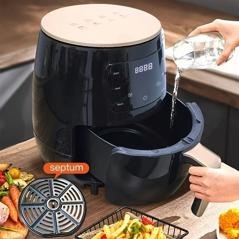 Friteuza cu aer cald AirFryer 3000W, capacitate 6L si afisaj digital + 100 hartii de copt cadou