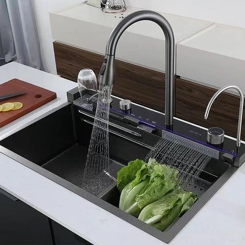 Set chiuveta si baterie tip lebada pentru bucatarie, multifunctionala
