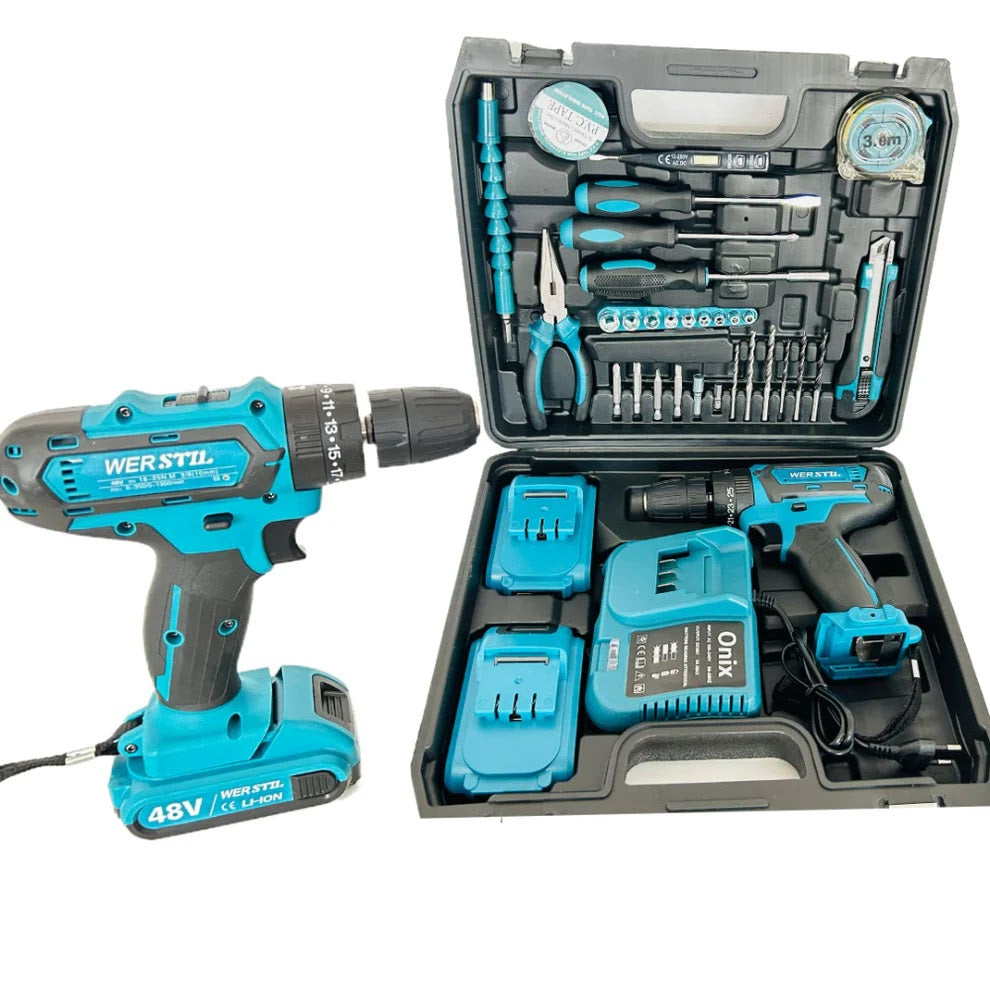 TRUSA BORMASINA PROFESIONALA CU 33 DE ACCESORII 2 BATERII 48V