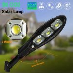 Azi la oferta ! Set 3 x Lampa Solara stradala 90 LED-uri, 3 moduri de functionare, cu telecomanda