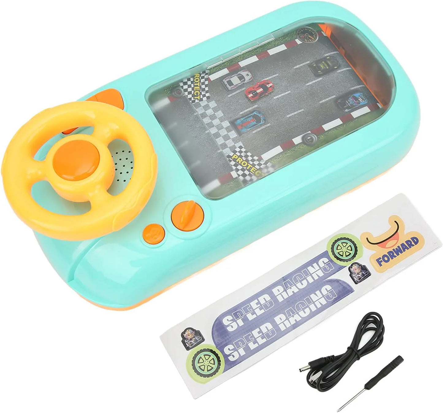 Jucarie Interactiva volan de condus cu circuit curse, sunete si functii, alimentare USB