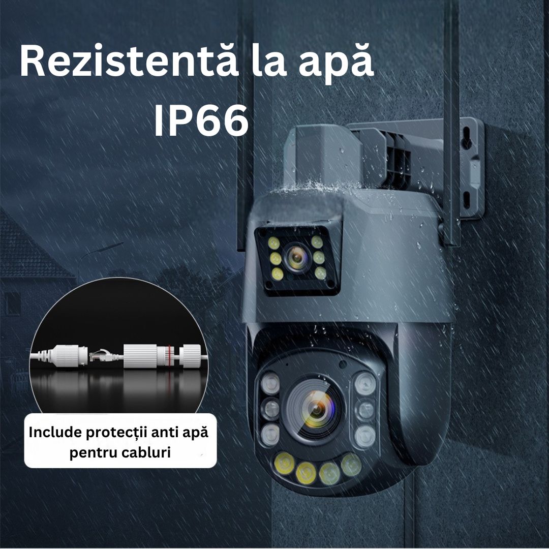 Cameră de Supraveghere PTZ 6MP HD, Zoom Optic 36X, Vedere nocturna 120m, Detectare Mișcare Umană cu Identificarea tipului de Miscare , Difuzor si Microfon Bidirecționale, Rezistentă la apă IP66