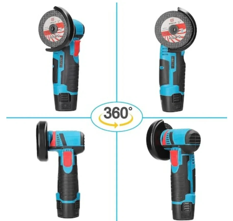 Mini Polizor Unghiular Flex Electric 36V cu 2 Acumulatori, 4 Discuri Incluse