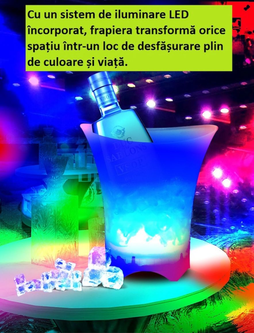 Frapieră cu Bluetooth și Iluminare LED – Portabilă, Elegantă, Multifuncțională