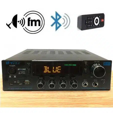 Amplificator audio 160W, Boxe pasive BT-1388, Bluetooth USB, Statie amplificare Difuzor