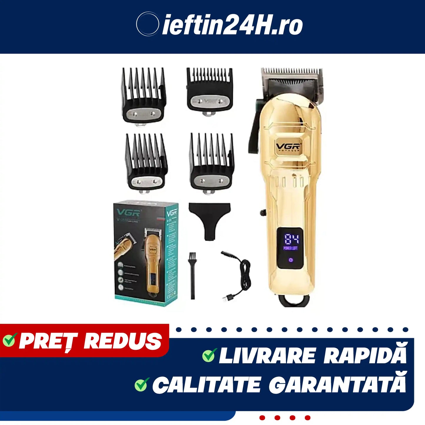 Aparat profesional de tuns VGR V-268 USB 10W