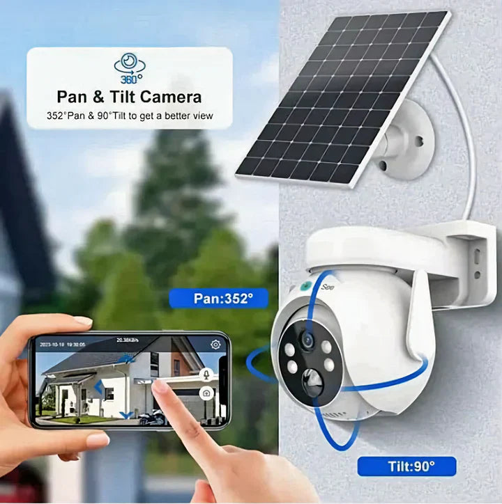 Camera de Securitate 4G Rotativa Full HD 5 MP, intrare SIM, Panou Solar