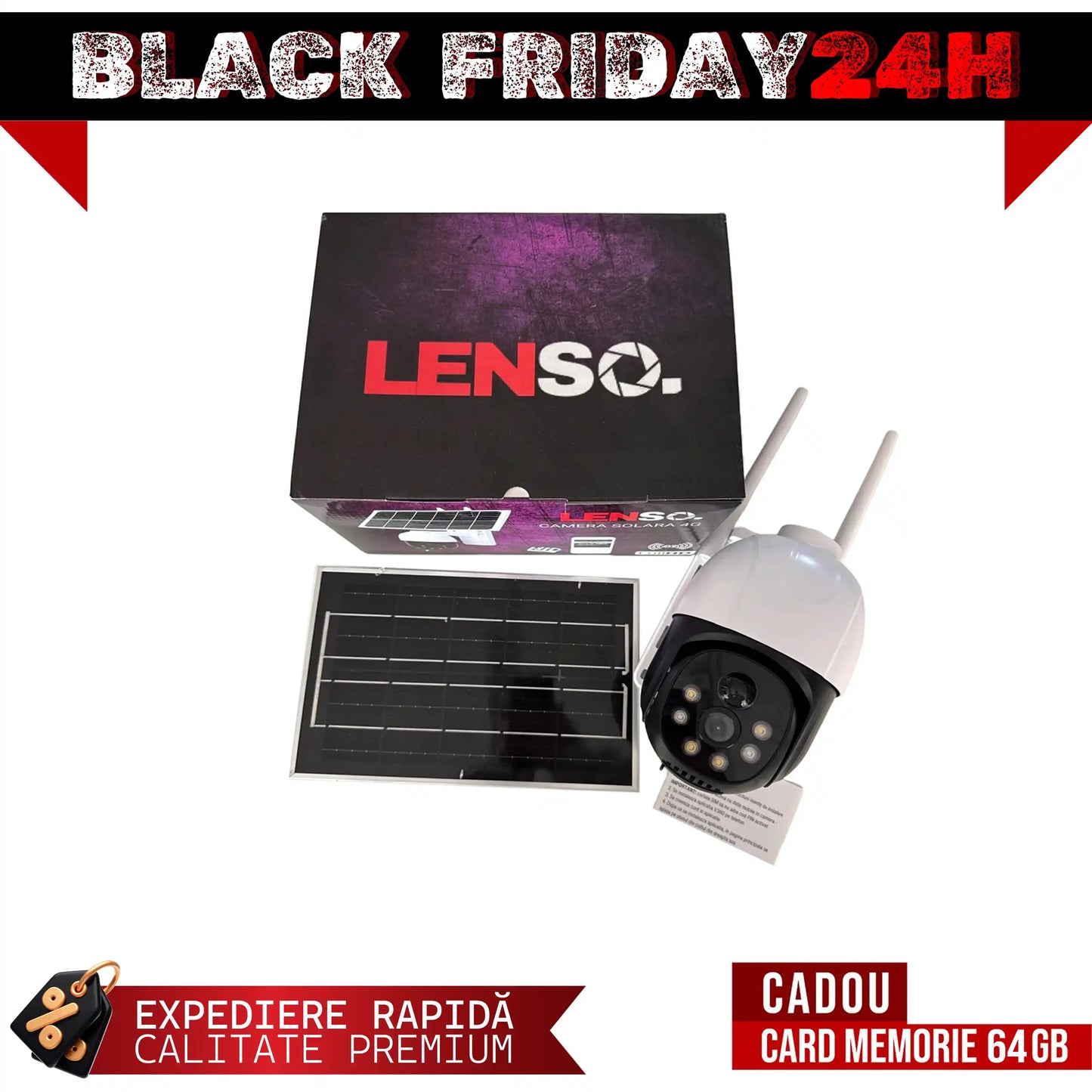 Camera Supraveghere LENSO 4G + CARD 64GB