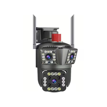 Camera de Supraveghere Tripla 4g, Ultra Hd 5x Zoom, Rotire, Leduri