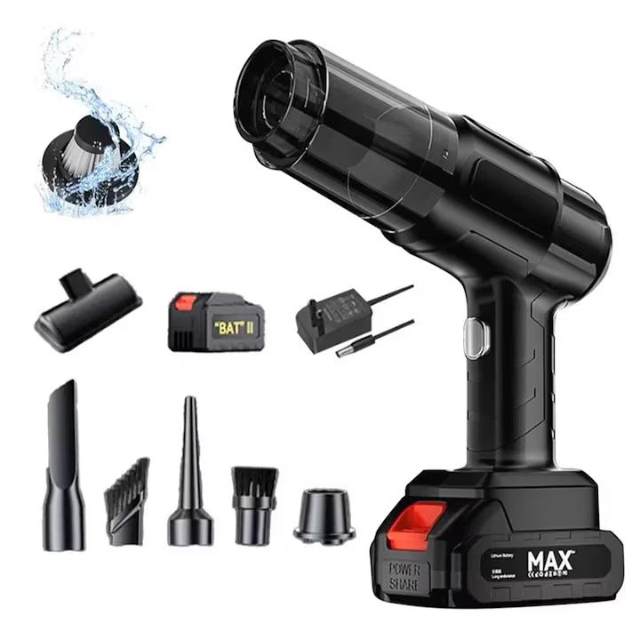 Aspirator Auto 6 in 1 fara Fir cu Acumulator, Eficienta Mare, Aspirare, Vidare, Suflare, si Perie Detailing, Baterie 48w