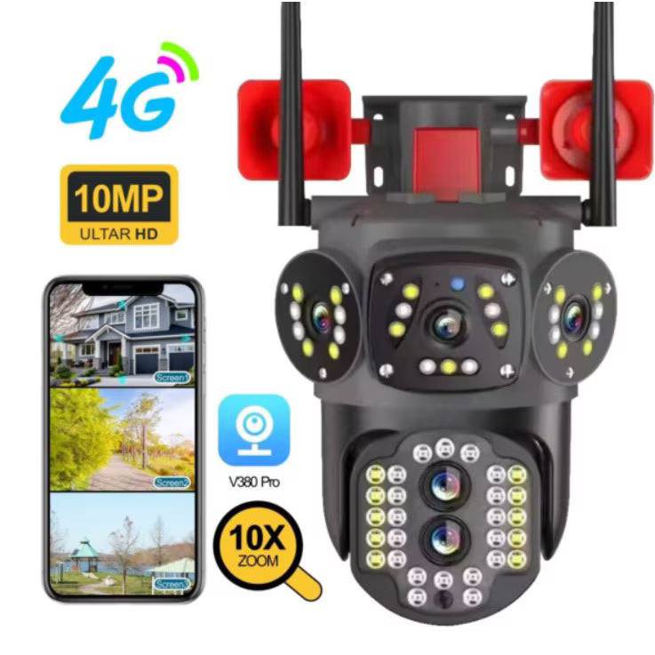 Camera Tripla cu 2 Alarme, 4g