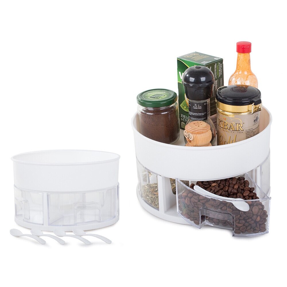 Organizator Rotativ, pentru Bucatarie, Sertare de Conente si Lingurite de Plastic, Rotund 13x22,5