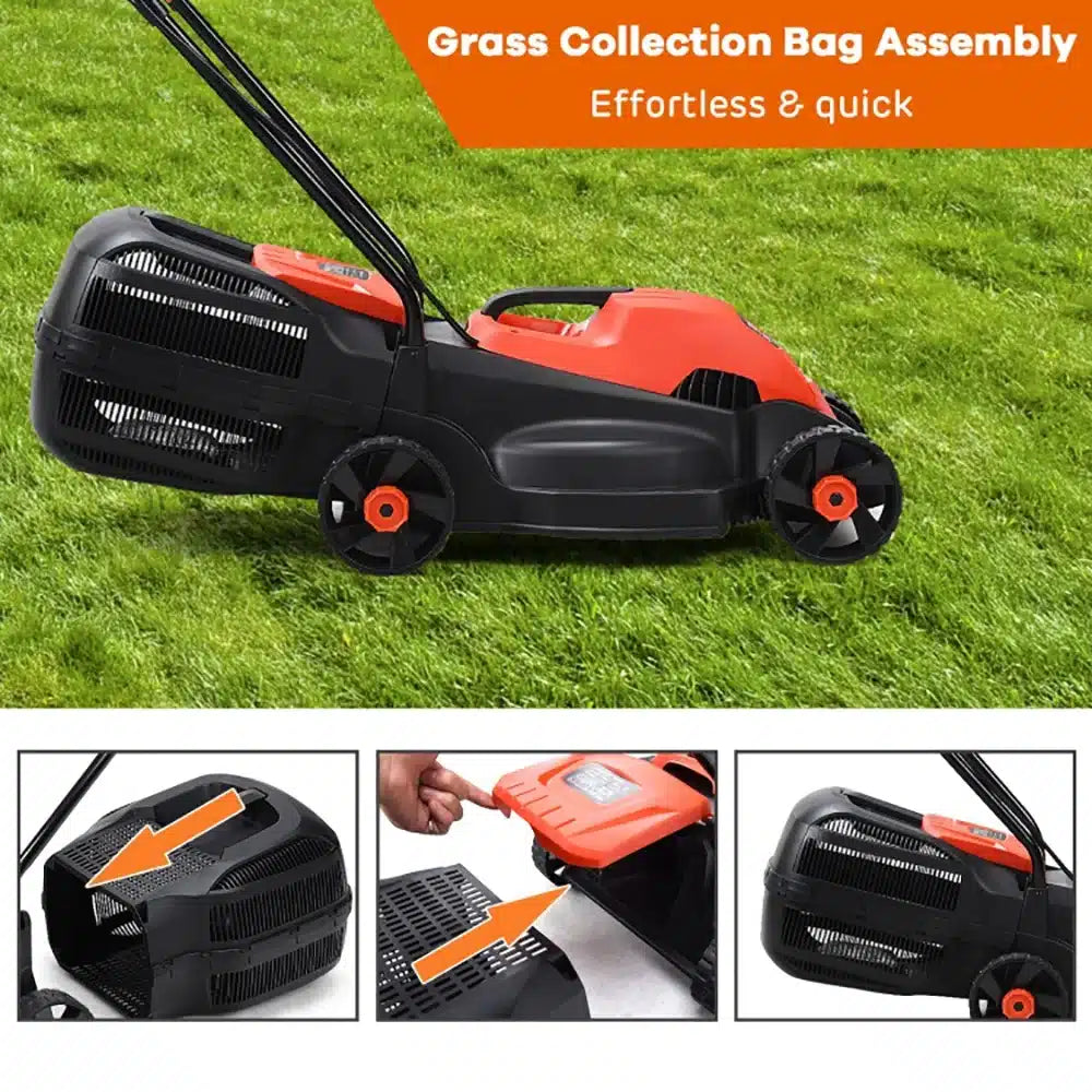 Masina de tuns iarba electrica Topcobe 1200W, cu sac colector, 35 cm latime de taiere – Ideala pentru gazon si curti mici