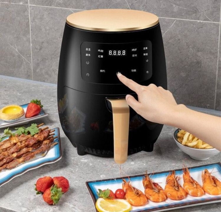 Friteuza cu Aer Cald 6L, 2400W, Display Digital - Air Fryer fara Ulei pentru Familie