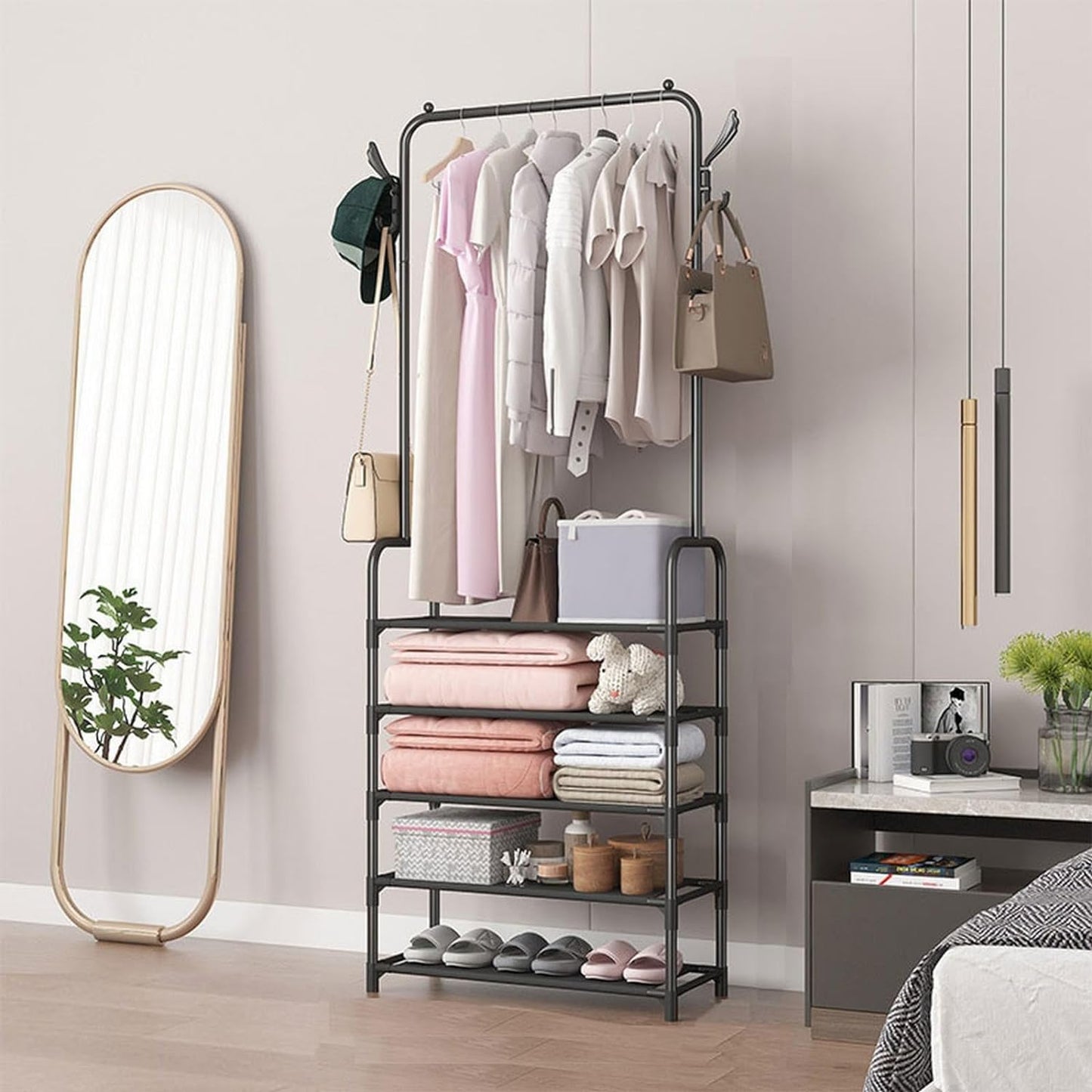 Cuier Multifunctional cu 5 Rafturi pentru Incaltaminte - Suport Haine si Umerase