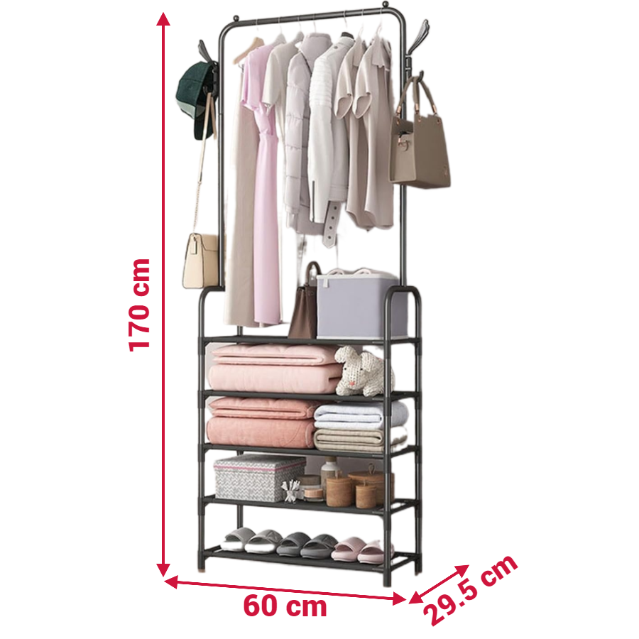Cuier Multifunctional cu 5 Rafturi pentru Incaltaminte - Suport Haine si Umerase