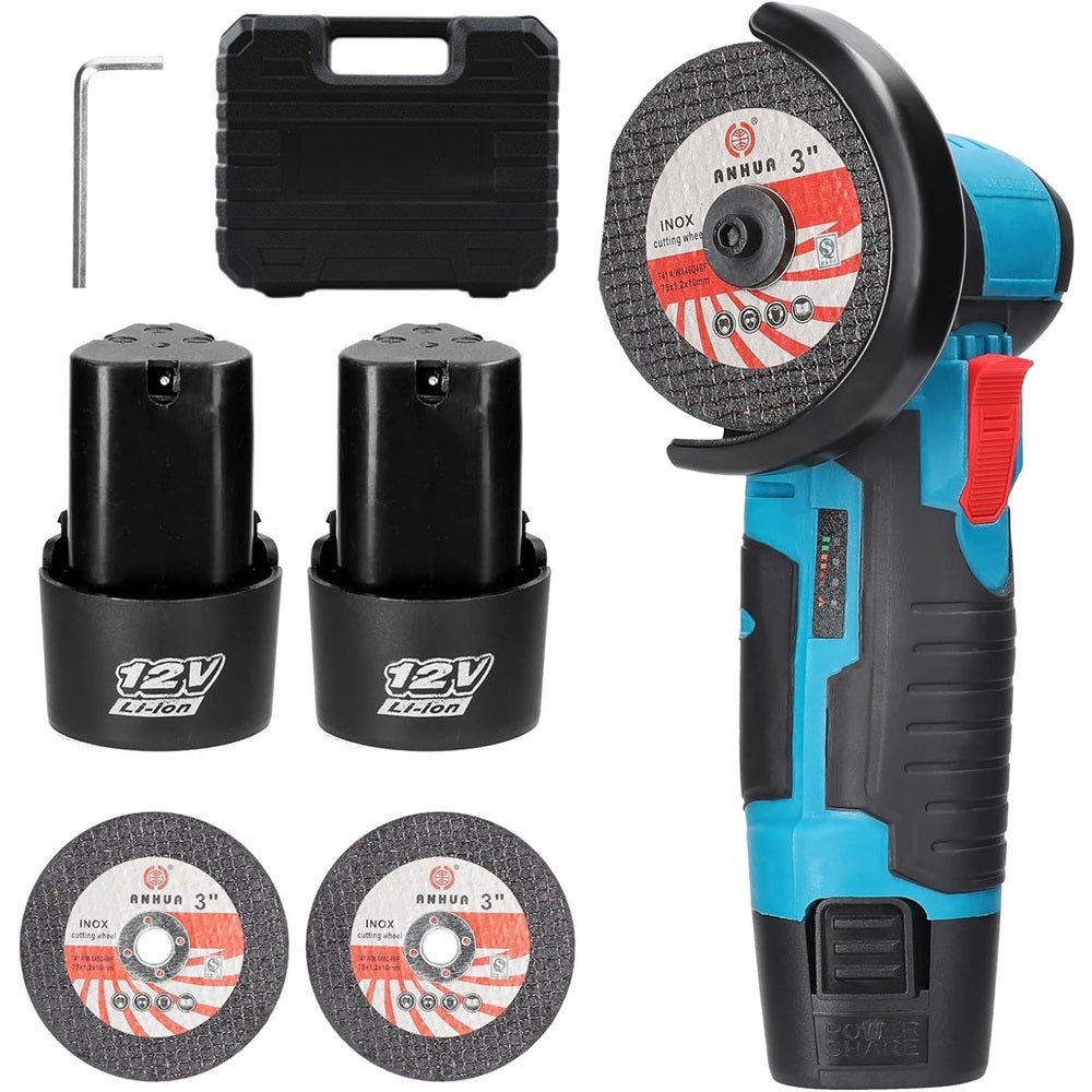 Mini Polizor Unghiular Flex Electric 36V cu 2 Acumulatori, 5 Discuri Incluse