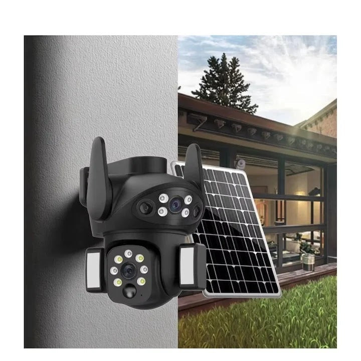 CAMERA SOLARA DUBLA + CARD 128GB
