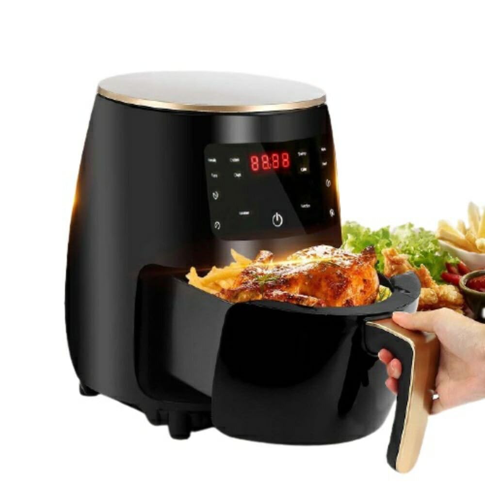 Friteuza cu aer cald AirFryer 3000W, capacitate 6L si afisaj digital + 100 hartii de copt cadou