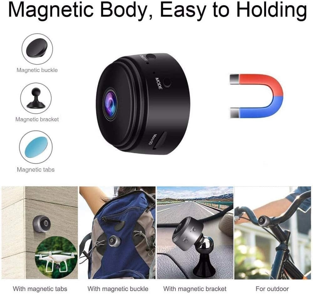 PROMO 1+1 Gratis, Camera de Dimensiuni Mici Wifi Full HD 1080p Suport Card 128gb, Vizualizare Live pe Telefon