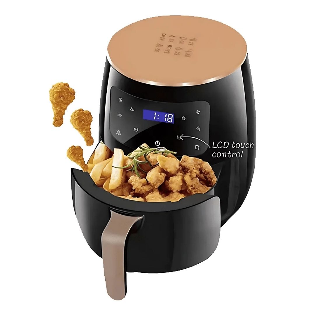 Friteuza cu aer cald AirFryer 3000W, capacitate 6L si afisaj digital + 100 hartii de copt cadou