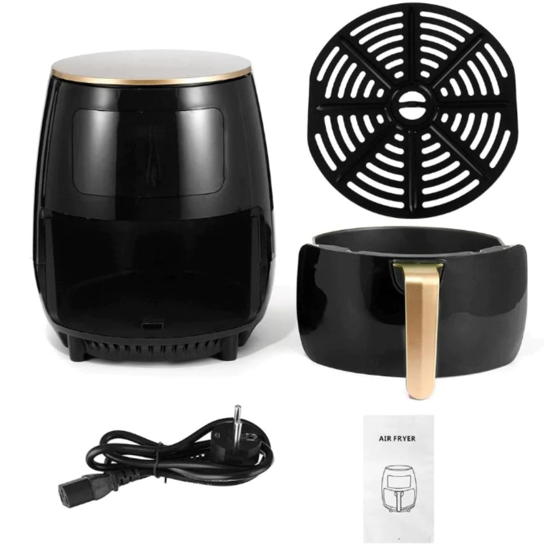 Friteuza cu aer cald AirFryer 3000W, capacitate 6L si afisaj digital + 100 hartii de copt cadou