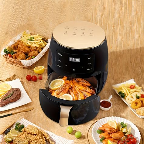 Friteuza cu aer cald AirFryer 3000W, capacitate 6L si afisaj digital + 100 hartii de copt cadou