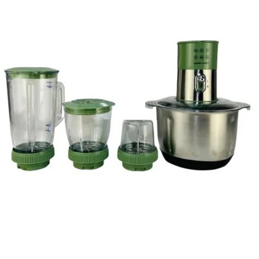 Blender Multifunctional 4 in 1 cu Bol Inox, 4 l – Blender, Rasnita Cafea, Tocator Carne si Legume, 3 Recipiente Interschimbabile, Set Complet pentru Bucatarie