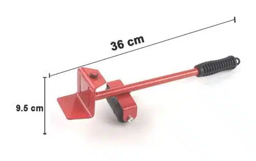 Set pentru transportat mobila, cu elevator, greutate maxima 150kg, rosu/negru