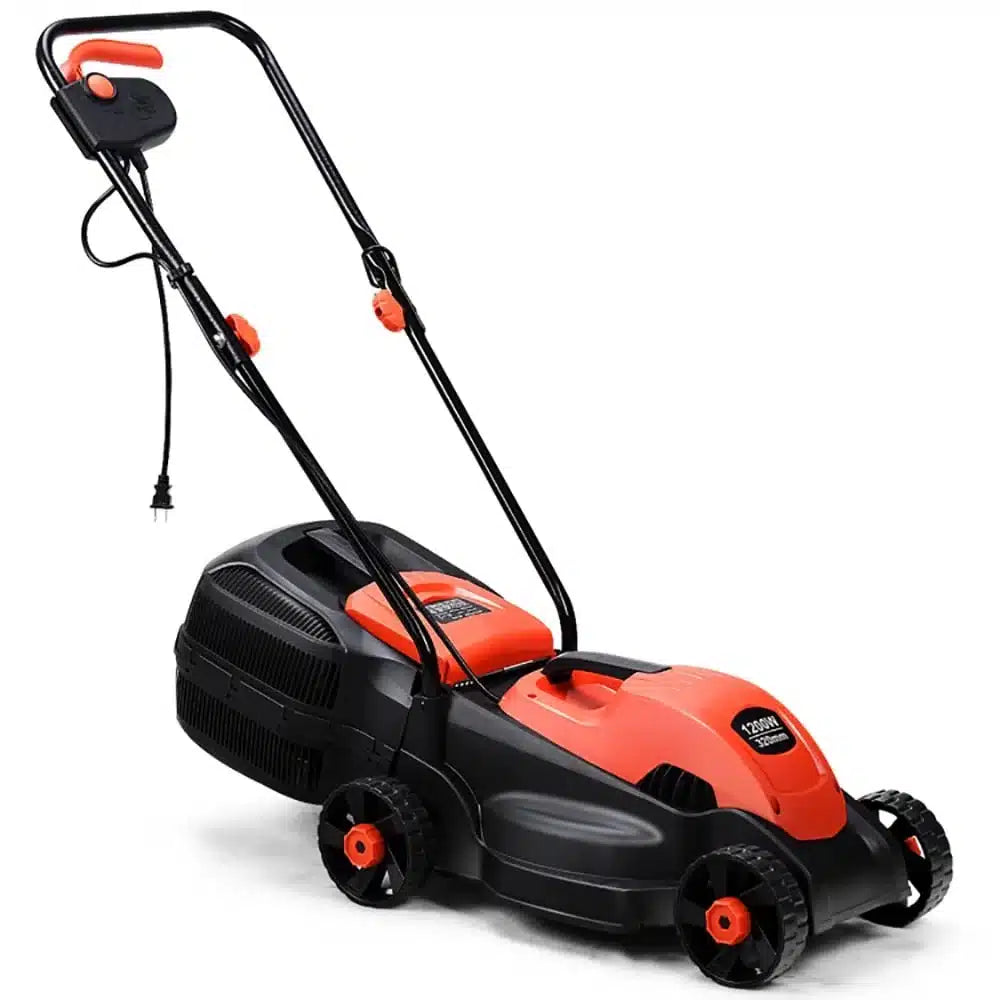 Masina de tuns iarba electrica Topcobe 1200W, cu sac colector, 35 cm latime de taiere – Ideala pentru gazon si curti mici