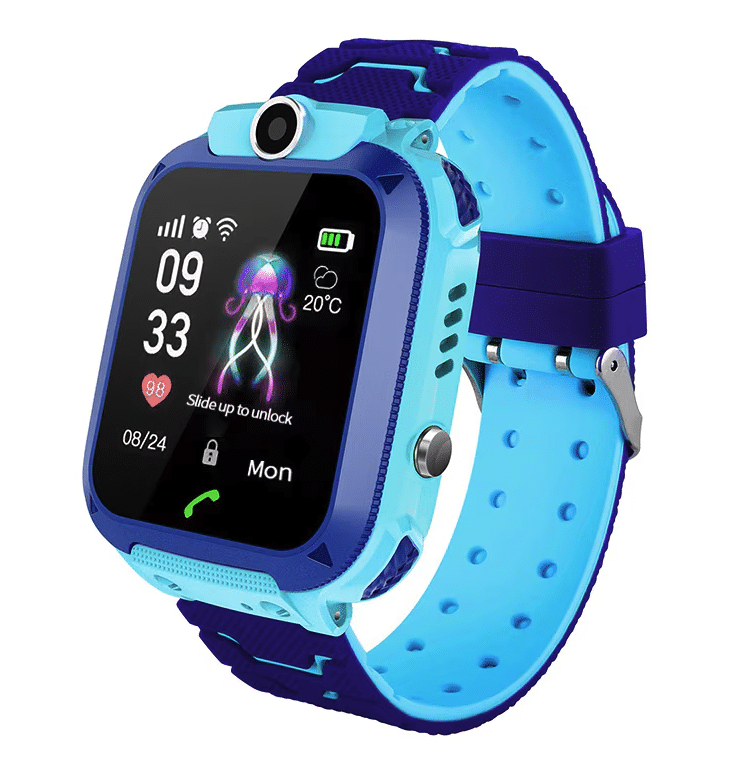 Ceas smartwatch copii , Rezistent la apa, 1.4 inch, apel video, blocare apel, monitorizare spion, Albastru