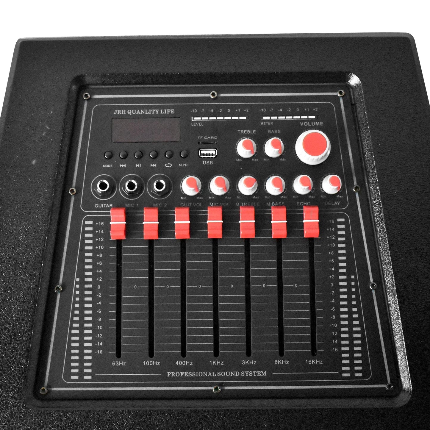 Set Boxe Active Profesionale ,JRH 2022DS , Putere 1600 W , 5 Band Graphic Equalizer, Microfoane Wireless, Conectivitate Bluetooth 2 microphone fara fir si telecomanda