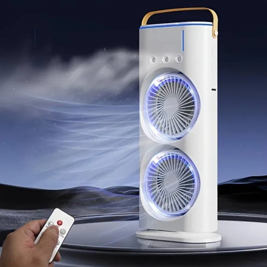 Ventilator Dublu portabil de birou cu umidificare