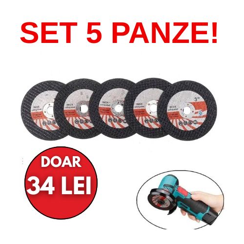 Set 5 bucati mini disc de tăiere circular 75 mm pentru polizor