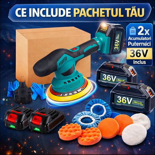 Aparat Polish Auto cu 2 acumulatori 36V, fara fir, portabil