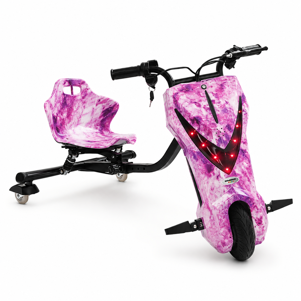 Tricicletă Electrică Drift Copii, 250W, Boxă Bluetooth, LED, 3 Viteze, până la 130 kg