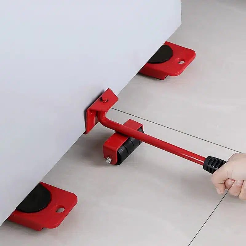 Set pentru transportat mobila, cu elevator, greutate maxima 150kg, rosu/negru