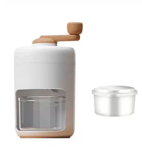 Aparat de maruntit gheata, Mini masina manuala pentru gheata, Smoothie maker, Compact, Multifunctional, Smoothie, Otel, Maro