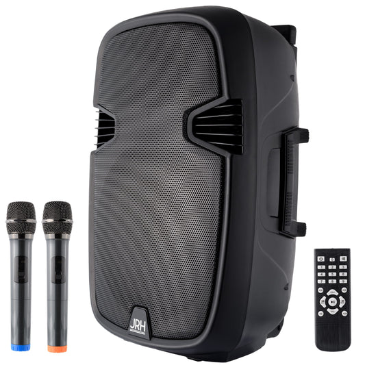 Boxă Portabilă JRH 15 Inch pro– 1000w, 2 Microfoane Wireless, Troller Integrat