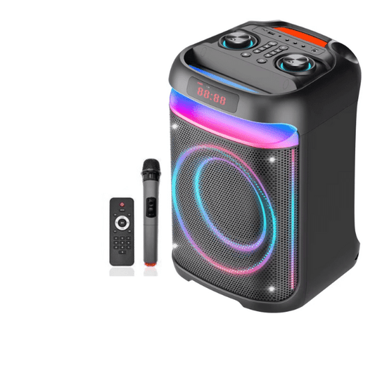 Boxă Portabilă JRH Party321, Difizur de 12”, Full LED Dinamic, Microfoan Wireless + Telecomandă