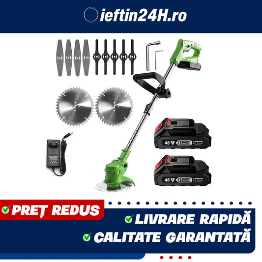 Motocoasa-electrica 48v, 6000mah, 18000 rpm cu 2-acumulatori