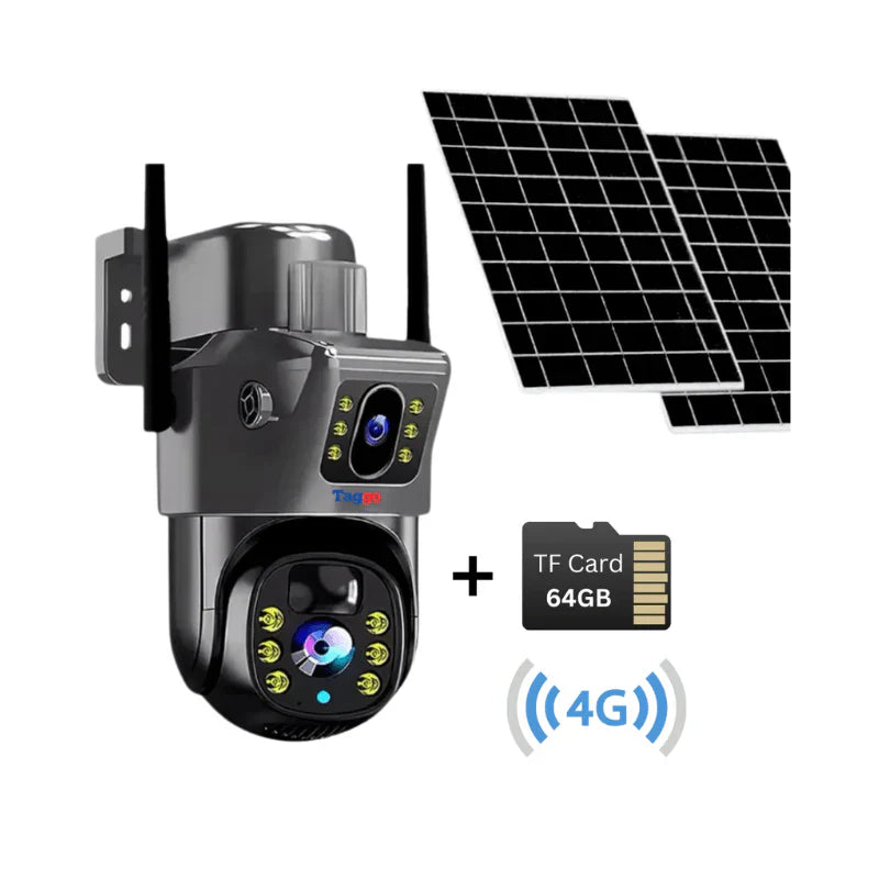 Camera Dubla Gri 4g Solar Baterie 12 Mii