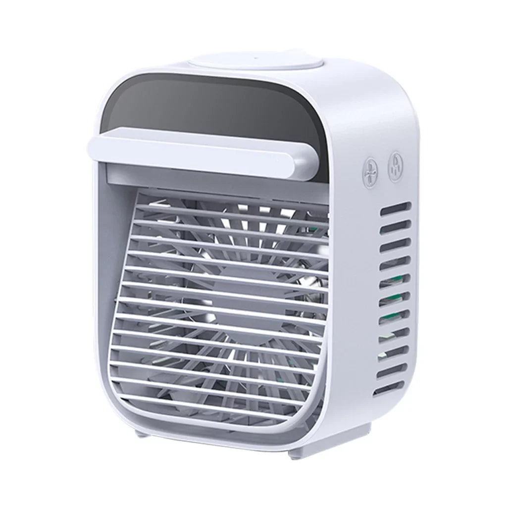 AC Cooler auto Ventilator portabil jrh Air/ Racitor de aer, 3 trepte viteza, 10W, Umidificare, alb-albastru
