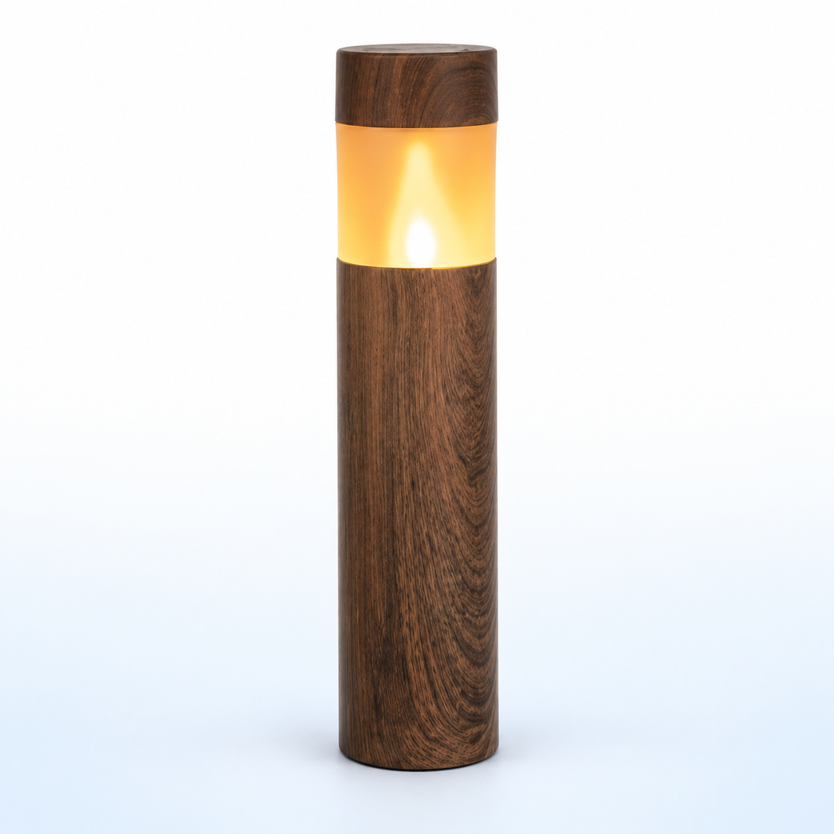 Lampă solară de grădină cu LED, IP44, stâlp lemn 38cm