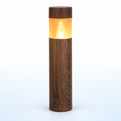 Lampă solară de grădină cu LED, IP44, stâlp lemn 38cm
