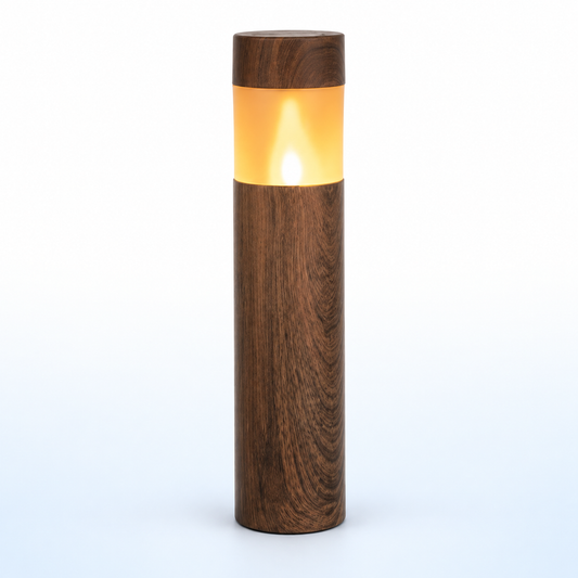 Lampă solară de grădină cu LED, IP44, stâlp lemn 38cm