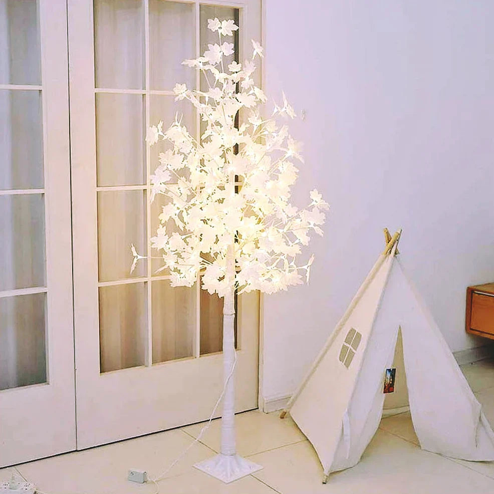 Copac Decorativ Iluminat cu 200 LED-uri, 180 cm Inaltima, Lumina Calda