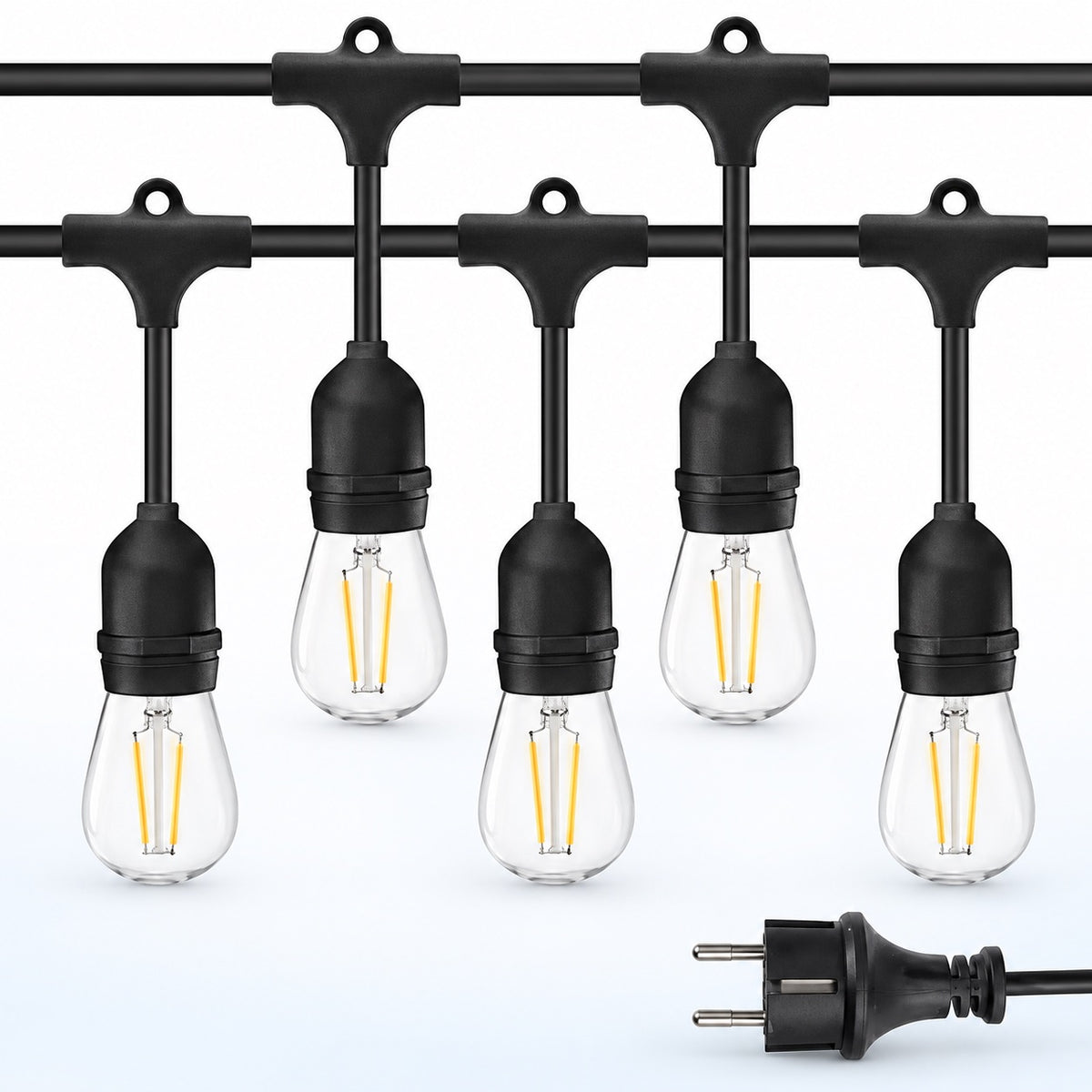 Ghirlandă LED Exterior 10m, IP65, Priză, Conectabilă