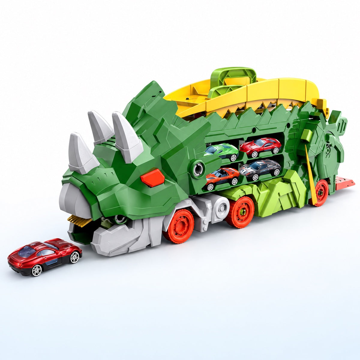 Mașină Dinozaur Triceratops Transformabilă 2în1, 63 cm
