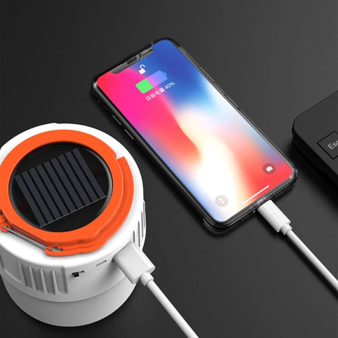 Lanternă solară cu 42 LED, reîncărcabilă prin USB, cu lumină difuzor fără fir, lampă pentru cort de camping, pentru iluminat de urgență în exterior/interioară